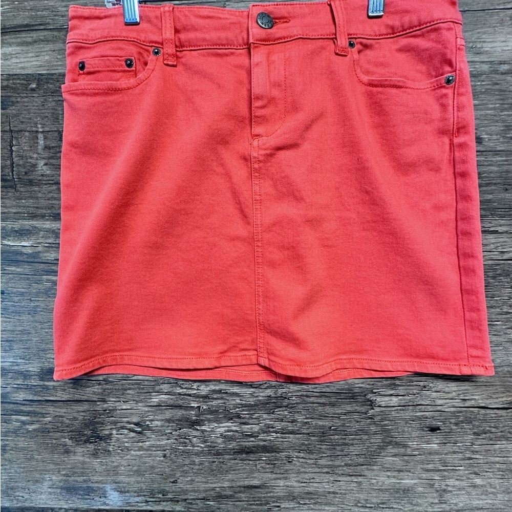J. Crew Coral Stretch Mini Skirt Womens Size 10‎